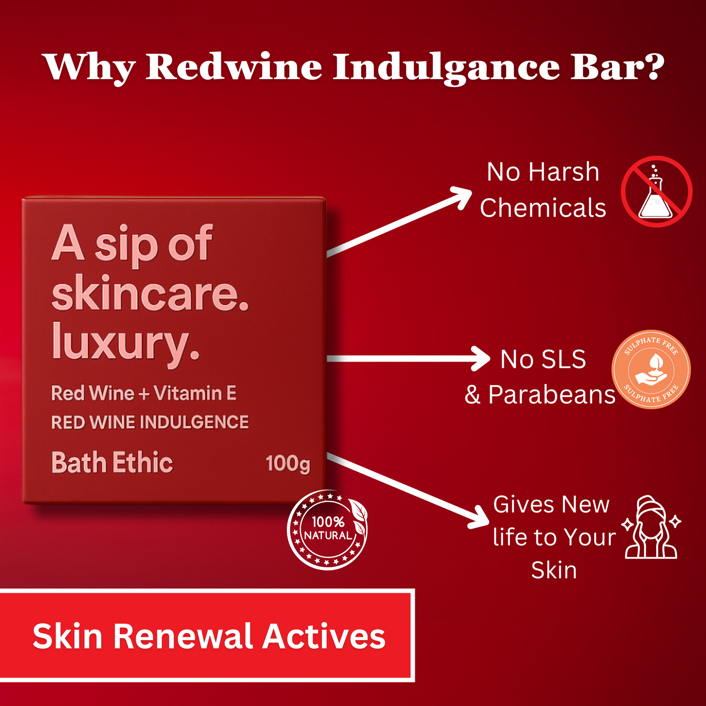 Redwine Indulgance Bar – Handmade Anti Aging Soap (100g)