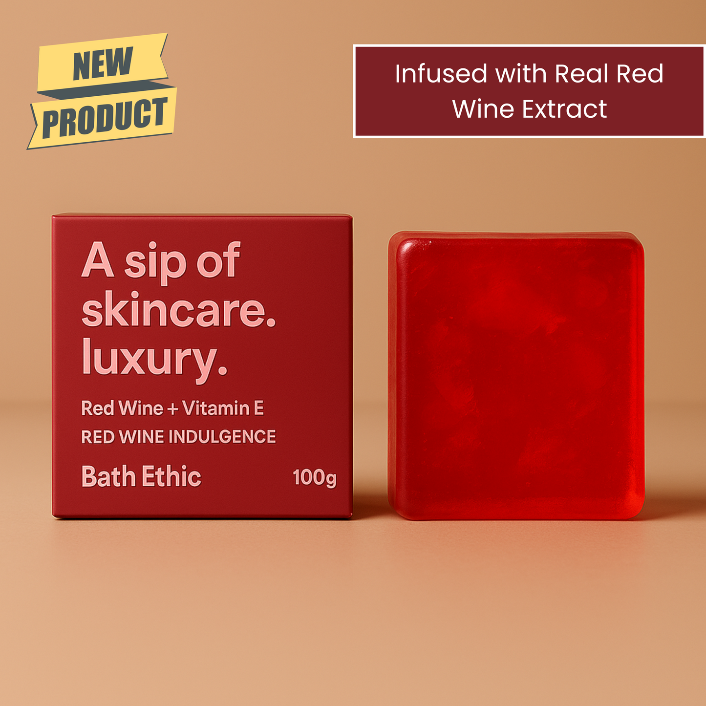 Redwine Indulgance Bar – Handmade Anti Aging Soap (100g)